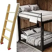 Bunk Bed Ladder/Inclined Ladder, Suitable for Heavy People, Wooden Loft Bed Ladder with Hook Bracket and Non-Slip Feet, Safety Railing Ladder for Children and Adults (Size : 150cm(59in))