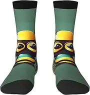 [pvinnk] Cartoon Bee Print Adult Long Thick Socks Unisex Crew Socks For Men Womenfor Workouts Sports Socks