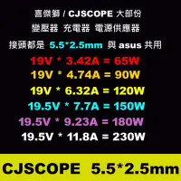 在飛比找Yahoo!奇摩拍賣優惠-5.5mm 喜傑獅 230W CJSCOPE 充電器 Z-5