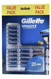 GILLETTE GENUINE MACH3 TURBO 20 BLADE PACK AUSTRALIAN STOCK GENUINE