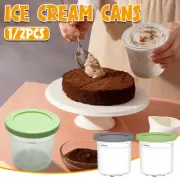 2pcs Ice Cream Tin Container Box Set Silver Storage Tray for Homemade Ice Cream