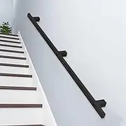 Modern Handrail Grab Bar Kit, Wall Mount Staircase Handrail Banister Metal Wrought Iron Hand Rails for Stairs Villa Loft Corridor Basement Stair Railing(13ft/390cm)
