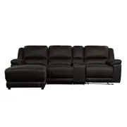 Oregon 3 Seater Fabric Recliner with Chaise - Jet
