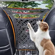 JIYIN Dog Car Net Barrier, Car Barrier Net for Dog 11.81 x 9.44 inches Pet Barrier with Safety Mesh Organizer for Cars SUVs, Keep Pet Dogs in The Back Seats