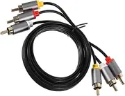 OSALADI Head Stereo Audio Cable Tv Speaker Connection 3rca to 3rca Stainless Steel PVC Flexible Length