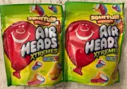 2 Bags Air Heads Xtremes Candy Larger 9 Oz. Sourfuls Rainbow Berry BB 10/25