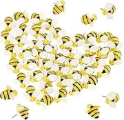 LALOCAPEYO 30PCS Interesting Creative Cartoon Llittle Bee Big Head Pushpin Photo Wall Message Board Pushpin Bulletin Board Office Cork Board Classroom Decoration Pushpins Blackboard Widely Used