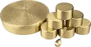 SEMPYIX New Pure Brass Masala Box Set with Brass Spoon Container 80 ML-Food Spice Storage Rack Indian Spice Boxes Storage Box Masala Dani Brass Masala Dabba -kitchen Storage Spice Rack (7-INCH)
