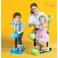 在飛比找Yahoo!奇摩拍賣優惠-五合一拉桿可愛造型兒童滑板車(音樂炫光輪款)