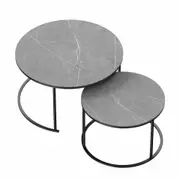 Fine Store - Set of 2 Round Nesting Coffee Tables