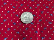1Yd+13"/44"VTG/USA 100%cotton Marcus Bros Fab RED Calico w/tiny floral print NEW