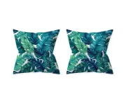 2PCS Aqua Turquoise Blue Cushion Cover Teal Abstract Home Decor Cushion Cover-Leaves