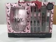 NEW Paris Hilton Wine Glass Spooky Press On Nail Set Spider Web Halloween Witch