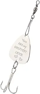 GANAZONO You Are My Greatest Catch Fishing Lure present Key Chain Engraved Fish Hook Pendant with Fine Workmanship Present for Fishermen and Fishing Lovers