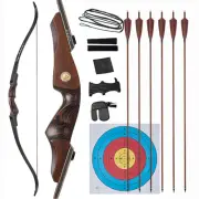 Archery 60" Takedown Recurve Bow Wooden Riser for Right Hand Hunting Target