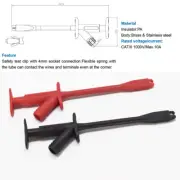 10pairs 4mm Safety Alligator Clip Test Hook 1000V with Socket PA Plastic Shell
