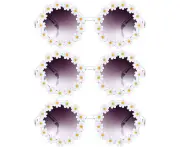 3 Packs Daisy Flower Sunglasses Daisy Shape Round Glasses Novel Floral Party Sunglasses Eyewear for Women