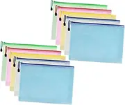 10pcs Transparent Mesh Zipper Pouch Small Plastic Envelopes for Document Storage Organizing Bags with See Through Design for Office and School Use