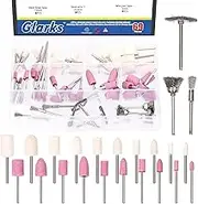 Glarks 69Pcs Abrasive Stone Points and Wire Brushes Assortment Kit, Corundum Sand Wool Felt Polishing Grinding Head Wheels and Wire Cup Wheels Pen Brushes Set with 1/8" Shank for Rotary Tool