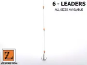 6 - WIRE SUPERBEAD ICE FISHING TIP UP LEADER / TREBLE HOOK RIG - Z LEADERS #105
