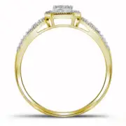 10kt Yellow Gold Womens Round Diamond Square Cluster Ring 1/6 Cttw