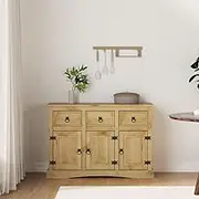 Corona Range Solid Mexican Pinewood Sideboard, Rustic Storage Cabinet for Living Room, Dining Room, Hallway, Kitchen
