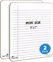 Dry Erase 5"X7" Mini Notebook College Ruled Lined Board 2 Pack Reusable Erasable
