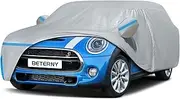 Car Cover for 2014-2025 Mini Cooper/Cooper S/Hardtop/Clubman/Countryman 4 Door, Waterproof All-Weather Protection Full Cooper Car Cover with Cotton Lining and Door Zipper-Grey