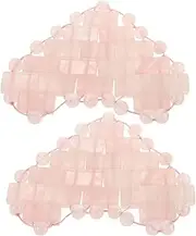 Beavorty 1 Pair Heart Shaped Rose Quartz Eye Mask for Cooling Relief Facial Massage Patch for Relaxation Travel and Spa Use Gentle Stone Eye Cover for Soothing