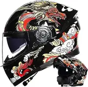 Bluetooth Modular Helmets Open Face Full Face Motorcycle Helmet for Unisex-Adult Scooter Street Bike Cruiser ECE Approved Motorbike Dual Visor for Adults Men Women