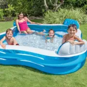 Intex Swim Center Family Lounge Inflatable Pool, 90" X 90" X 26" Ages 3+