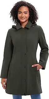 [Royal Matrix] Women's Softshell Jacket Fleece Lined Windbreaker Insulated Rain Parka Jacket with Removable Hood