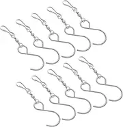 BIUDECO 10pcs Self-Rotating S Hooks Swivel Hooks Display Hooks Rotary Hooks Wind Chimes Hangers for Windsocks Pots Bird Feeders Solar Lights Flags