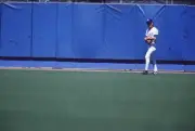 Centerfielder Brett Butler Los Angeles Dodgers looks on at the Dod- Old Photo