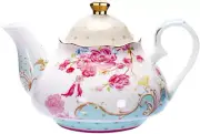 Tea Pot Bone China Floral Design Vintage Teapot Loose Tea Women and Tea