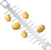 Creative Grilling Accessories, BBQ Skewers - Outdoor BBQ Tools | Fish Bone Shape Long Flat Metal Grilling Skewers, Stainless Steel Barbecue Cooking Accessories for Meat Vegetable Shrimp Chicken