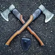 Viking Axe Bearded Axe Tomahawk Birthday Gifts-Hatchet,Wood Working Axes Gifts for him Wood Working Tool Viking Gifts for Men Camping Hatchet Tomahawk with Sheath (AX-28)