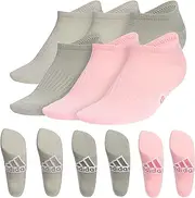 [adidas] womens Classic Superlite Low-profile No Show Socks (6-pair) With Arch Compression for Non-slip Fit and Breathable