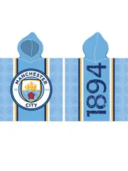 Manchester City FC Logo 100% Cotton Hooded Towel Poncho