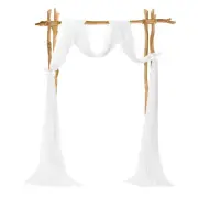 Wedding Arch Drape Fabric, 2 Panels 30INx20FT Chiffon Drapery Curtains, White