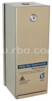 RBA SHARPS DISPOSAL BOX Vandal Resistant, Heavy Gauge Stainless Steel