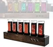 Nixie Tube Clock Kit, Glow Tube Clock, 5v Voltage 7 Modes Precise Timing, Led Light Clock for Living Room Restaurant Bedroom