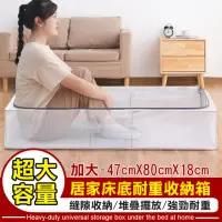 在飛比找momo購物網優惠-【TengYue】買一送一 透明防水居家床底耐重收納箱47x