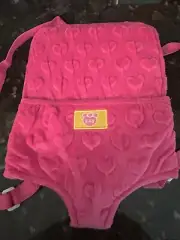Build A Bear BAB Pink Plush Animal Toy Carrier Backpack Adjustable Straps