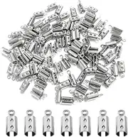 [HAIKING] Fold Crimp Ends Caps Tips, 100 PCS DIY Buckle Jewelry Making Clasp for Jewelry Making, Leather, Ribbon Making (10x4 mm/0.39x0.15 in)