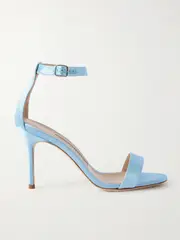 [Manolo Blahnik] Manolo Blahnik - Chaos 90 Satin Sandals - Light blue - IT40 IT 40 Blue