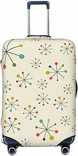 [CADREWY] Retro Modern Print Travel Suitcase Cover Luggage Protector with Elastic Anti Scratch for Carry On, Black, Small
