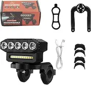 Cycle Night Riding Front Light - Super Bright Front Light Rechargeable Cycle Headlight - Waterproof Cycling Flashlight 6 Light Modes Cycle Supplies for Mountain Cycle