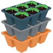 3Pcs Silicone Seed Starter Tray Reusable Silicone Seed Tray 6 Cell -:;