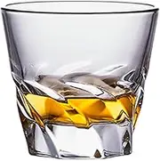 Old Fashioned Whiskey Glasses, Crystal Whiskey Glass, Thick Bottom Lead-Free Glass, Suitable for Drinking Bourbon, Scotch, Cognac, Cocktails,2PCS,Clear1